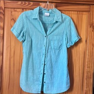 Columbia Women's Aqua Button Down Shirt